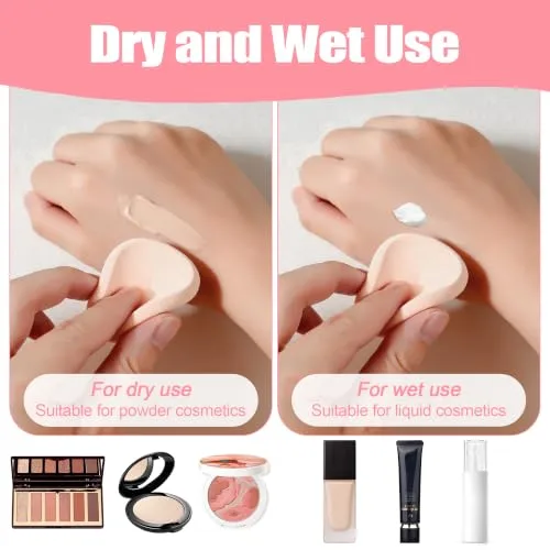 2Pcs Round Makeup Sponges for Foundation with 1 Travel Case