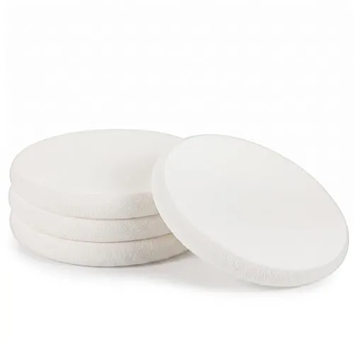 Nogeqi 4 Pcs Flat Makeup Sponges for Foundation, Round Shape Foundation Sponge, White Make Up Sponge for Face,Sponges Makeup Applicator for Natural Easy Soft Long-Lasting and Beginner