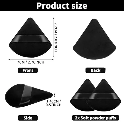 Powder Puffs for Face & Body, Reusable & Washable Soft Sponge Cosmetic Powder Puff, Wet & Dry Powder Puff Pads