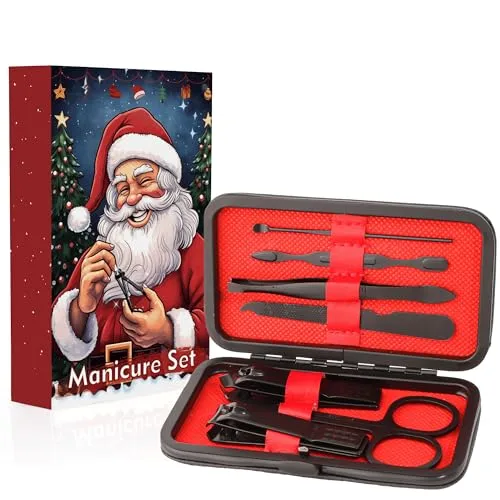 NZKNP Manicure Set Gifts for Men Christmas Stocking Stuffers Gifts for Dad Husband Teen Boys Grooming Tools Kit Santa Claus Xmas Under 10 Dollars Womens Gift