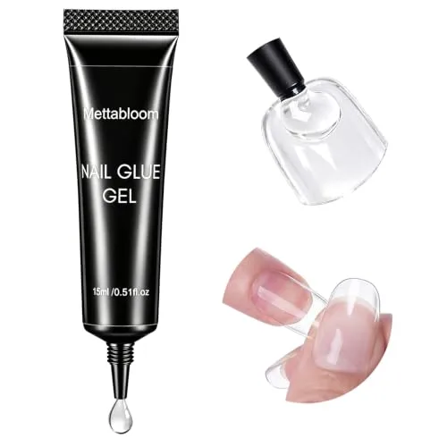 Nail Glue for Press-On Nails, Super Strong Adhesive for Nails Tips, Fake Nails, for Salon & Home Manicure Use, Cure Lamp Needed, 0.5 fl oz