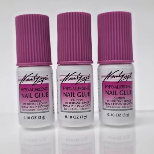 3pc Nailzap Hypo-Allergenic Nail Glue with Fast and Strong Formula