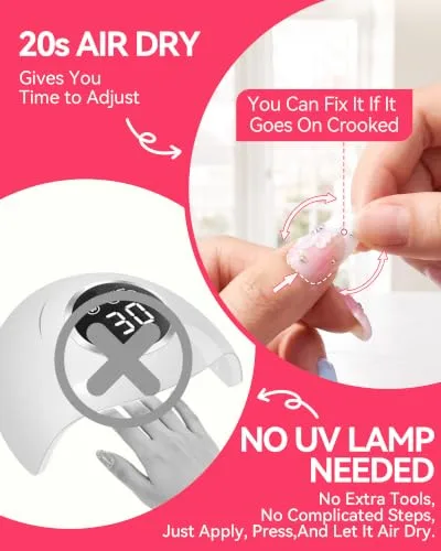 Makartt Press on Nail Glue: 5g 5 Packs, Hema-Free Semi-Solid, 20s Air Dry