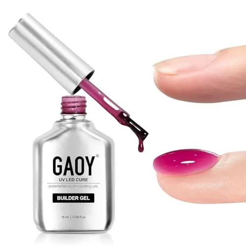 GAOY Builder Gel for Nails, Sheer Purple Nail Strengthener, Soak Off Colored Nail Extension Hard Gel, 4507 Violet Jelly