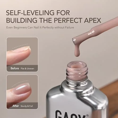 GAOY Builder Gel for Nails, Milky Pink Nude Nail Strengthener, Soak Off Colored Nail Extension Hard Gel, 4379 Jelly Nude
