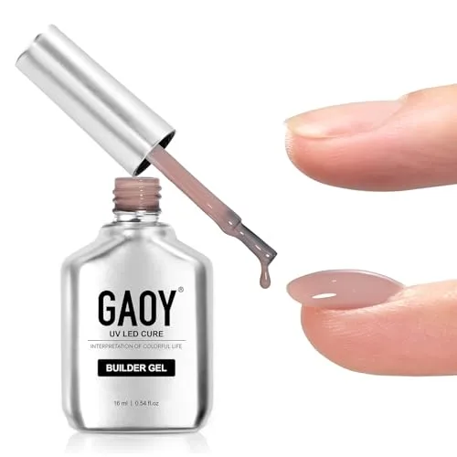 GAOY Builder Gel for Nails, Milky Pink Nude Nail Strengthener, Soak Off Colored Nail Extension Hard Gel, 4379 Jelly Nude