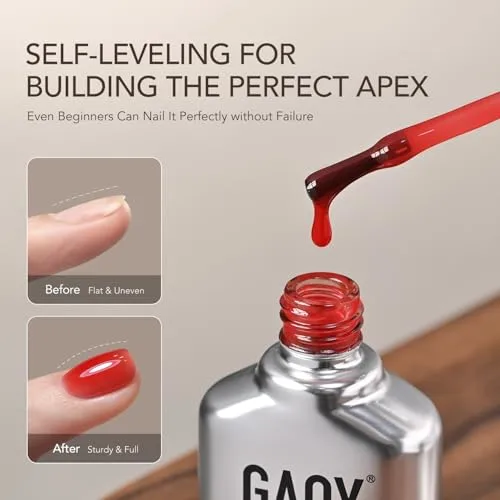 GAOY Builder Gel for Nails, Sheer Orange Red Nail Strengthener, Soak Off Colored Nail Extension Hard Gel, 4506 Jelly Sunset