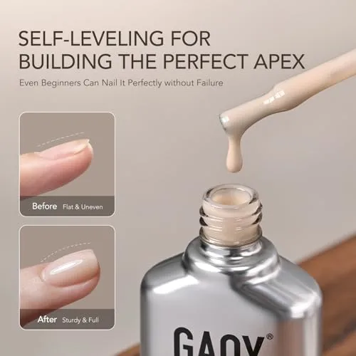 GAOY Builder Gel for Nails, Milky Jelly Beige Nail Strengthener, Soak Off Colored Nail Extension Hard Gel, 4377 Creamy Oat