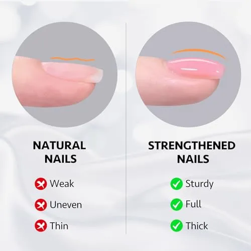 GAOY Builder Gel for Nails, 16ml Pink Nail Strengthener in a Bottle, Nail Extension Hard Gel, Soak Off Long Lasting UV Light Cure, 1727 First Love, Base Coat Top Coat Needed