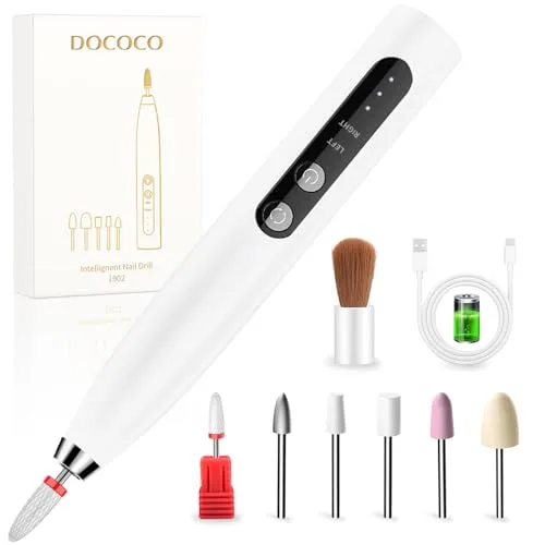 Cordless Nail Drill, 35000RPM Electric Nail File, Rechargeable Efile Set for Acrylic Gel Dip Powder Nails, Pedicure Manicure Tool for Women, Salon, Home