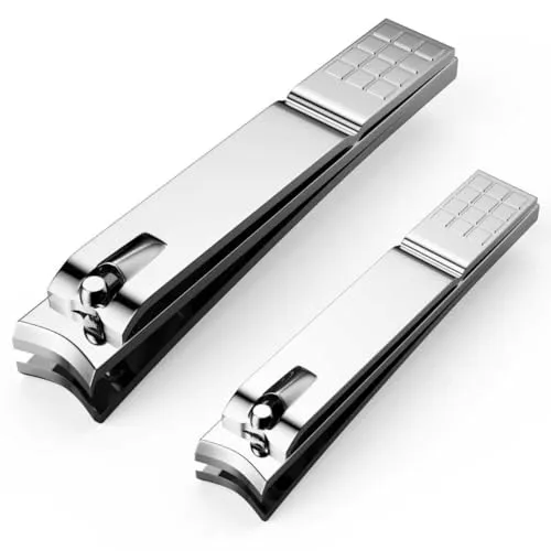 Derlaier Nail Clippers Set, Heavy-Duty Fingernail & Toenail Clippers,Silver