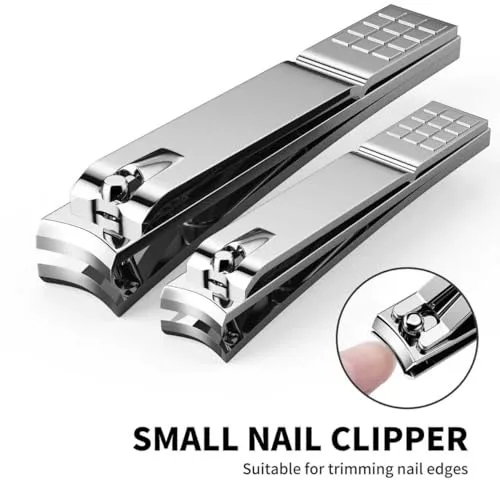 Derlaier Nail Clippers Set, Heavy-Duty Fingernail & Toenail Clippers,Silver