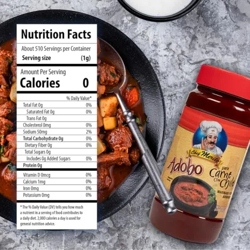 Chef Merito Adobo Carne Con Chile Marinade, Smoky & Spicy, 18 oz Jar (Pack of 2)