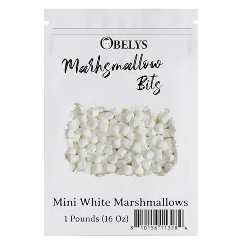 Dehydrated Mini White Marshmallows - | 1lb Resealable Bag | - Toppings for Hot Cocoa, Cereals and Desserts - Mini White Bits