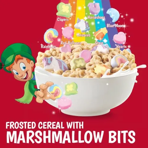 Lucky Charms Gluten Free Cereal with Marshmallows, Resealable Pouch, 3.1 oz