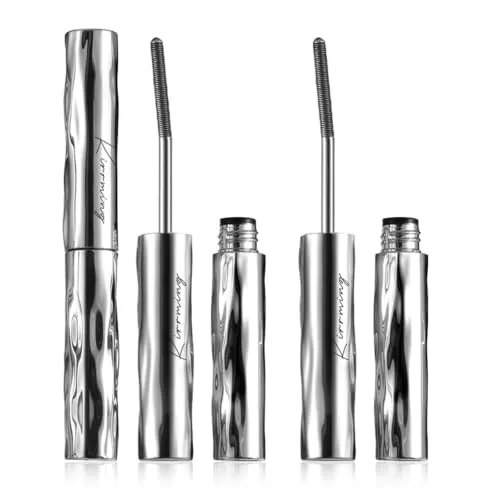 3D Curling Eyelash Iron Mascara,New Metal CurlWaterproof Mascara,With Ultra Fine Metal Wand, Contains Lengthening Fibers,Clump-Free&Smudge-Proof,7° Curling Design,Black (Pack of 2)
