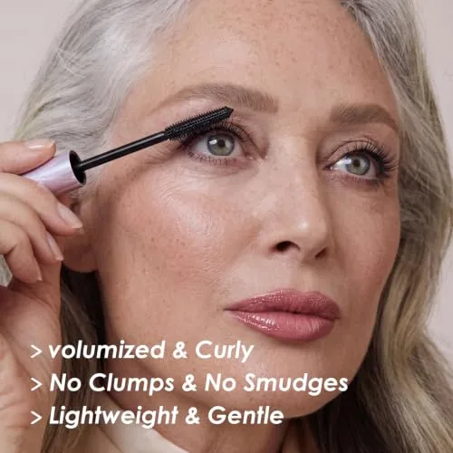 KYDA 2 Pcs Black Mascara for Older Women, Long Lasting Curl Mascara