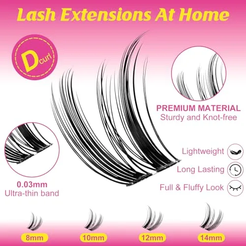 Freya Short Lash Clusters, 8-14mm Natural Wispy Lashes Only