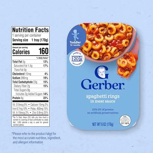 Gerber Toddler Spaghetti Rings in Meat Sauce Meal