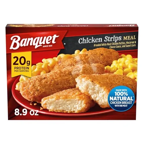 Banquet Chicken Strips with Mac and Cheese, Frozen Meal, 8.9 oz.
