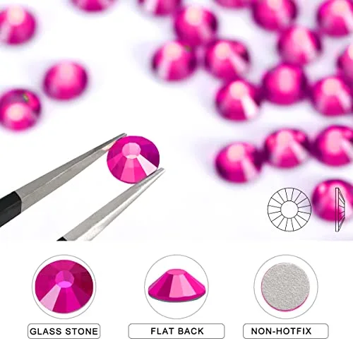 Rhinestones 1440pcs SS8 (2.3-2.5mm) Glass Flatback Crystal Peach