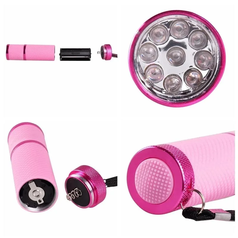 Handheld UV Light for Gel Nails,9 LED Small Glow Nail Lamp,Mini Nail Dryer