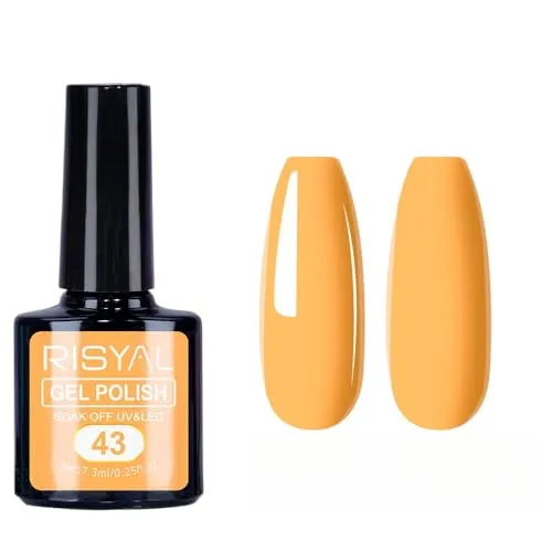 7.3ml Gel Nail Polish,1 Pcs High Gloss Long Lasting Gel Polish, UV LED Soak-Off Nail Polish Gel for Manicure Salon DIY (43, 7.3ml)