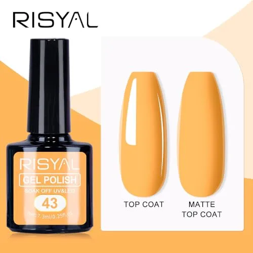 7.3ml Gel Nail Polish,1 Pcs High Gloss Long Lasting Gel Polish, UV LED Soak-Off Nail Polish Gel for Manicure Salon DIY (43, 7.3ml)