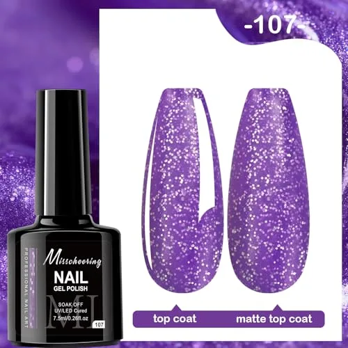 7.5ml Gel Nail Polish,1 Pcs High Gloss Long Lasting Gel Polish, UV LED Soak-Off Nail Polish Gel for Manicure Salon DIY (107, 7.5ml)