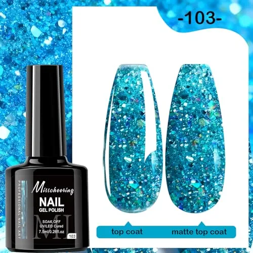 7.5ml Gel Nail Polish,1 Pcs High Gloss Long Lasting Gel Polish, UV LED Soak-Off Nail Polish Gel for Manicure Salon DIY (103, 7.5ml)