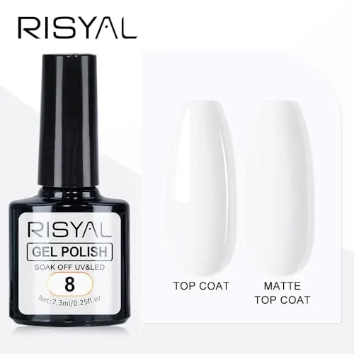 7.3ml Gel Nail Polish,1 Pcs High Gloss Long Lasting Gel Polish, UV LED Soak-Off Nail Polish Gel for Manicure Salon DIY (08, 7.3ml)