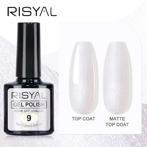 7.3ml Gel Nail Polish,1 Pcs High Gloss Long Lasting Gel Polish, UV LED Soak-Off Nail Polish Gel for Manicure Salon DIY (09, 7.3ml)
