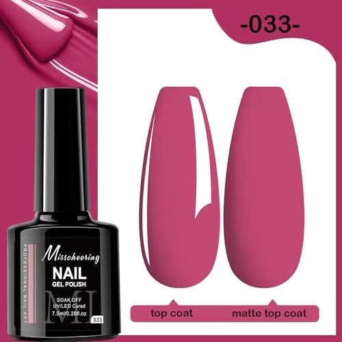 7.5ml Gel Nail Polish,1 Pcs High Gloss Long Lasting Gel Polish, UV LED Soak-Off Nail Polish Gel for Manicure Salon DIY (033, 7.5ml)