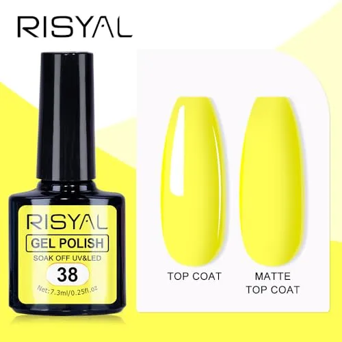 7.3ml Gel Nail Polish,1 Pcs High Gloss Long Lasting Gel Polish, UV LED Soak-Off Nail Polish Gel for Manicure Salon DIY (38, 7.3ml)