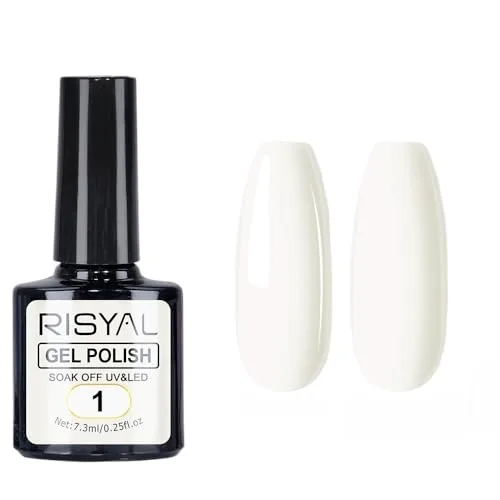 7.3ml Gel Nail Polish,1 Pcs High Gloss Long Lasting Gel Polish, UV LED Soak-Off Nail Polish Gel for Manicure Salon DIY (01, 7.3ml)