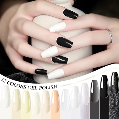 7.3ml Gel Nail Polish,1 Pcs High Gloss Long Lasting Gel Polish, UV LED Soak-Off Nail Polish Gel for Manicure Salon DIY (01, 7.3ml)