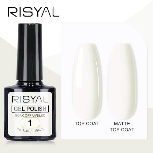 7.3ml Gel Nail Polish,1 Pcs High Gloss Long Lasting Gel Polish, UV LED Soak-Off Nail Polish Gel for Manicure Salon DIY (01, 7.3ml)