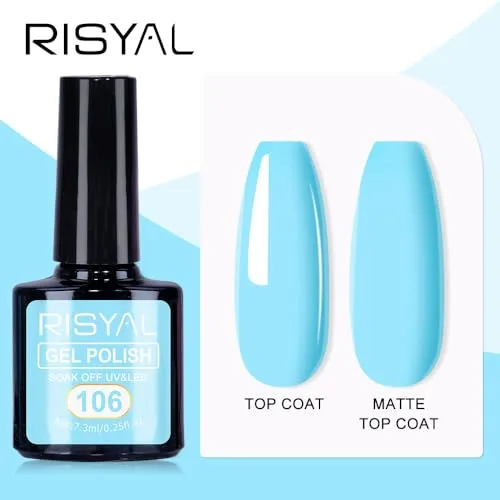 7.3ml Gel Nail Polish,1 Pcs High Gloss Long Lasting Gel Polish, UV LED Soak-Off Nail Polish Gel for Manicure Salon DIY (106, 7.3ml)