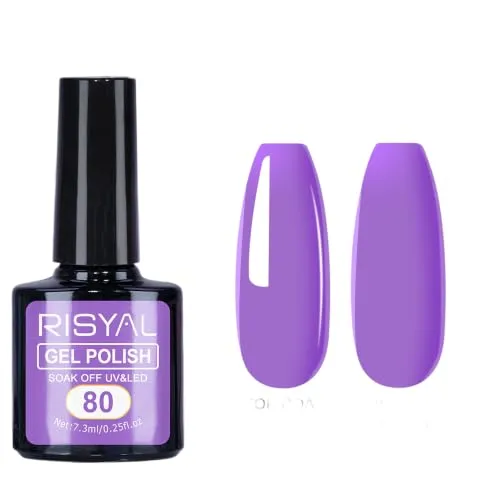 7.3ml Gel Nail Polish,1 Pcs High Gloss Long Lasting Gel Polish, UV LED Soak-Off Nail Polish Gel for Manicure Salon DIY (80, 7.3ml)