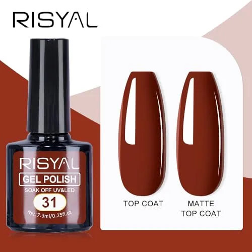 7.3ml Gel Nail Polish,1 Pcs High Gloss Long Lasting Gel Polish, UV LED Soak-Off Nail Polish Gel for Manicure Salon DIY (31, 7.3ml)