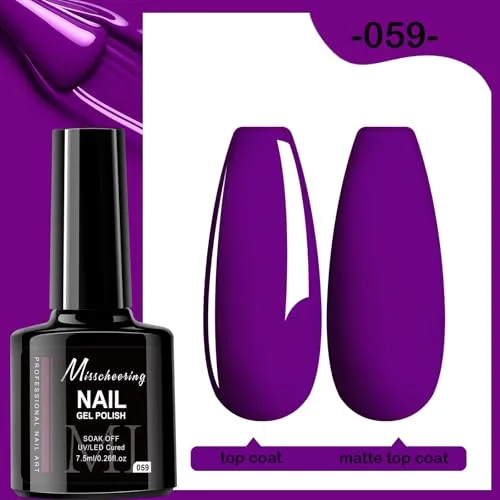7.5ml Gel Nail Polish,1 Pcs High Gloss Long Lasting Gel Polish, UV LED Soak-Off Nail Polish Gel for Manicure Salon DIY (059, 7.5ml)