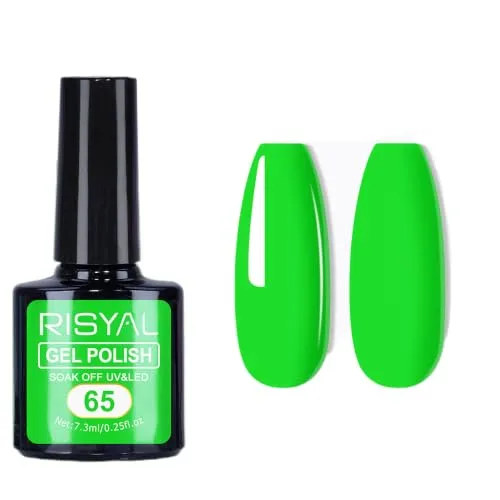 7.3ml Gel Nail Polish,1 Pcs High Gloss Long Lasting Gel Polish, UV LED Soak-Off Nail Polish Gel for Manicure Salon DIY (65, 7.3ml)