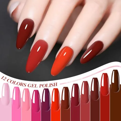 7.3ml Gel Nail Polish,1 Pcs High Gloss Long Lasting Gel Polish, UV LED Soak-Off Nail Polish Gel for Manicure Salon DIY (33, 7.3ml)