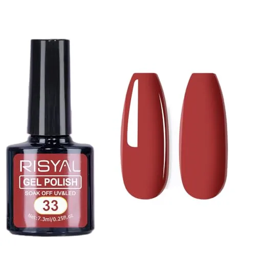 7.3ml Gel Nail Polish,1 Pcs High Gloss Long Lasting Gel Polish, UV LED Soak-Off Nail Polish Gel for Manicure Salon DIY (33, 7.3ml)