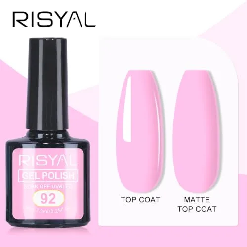 7.3ml Gel Nail Polish,1 Pcs High Gloss Long Lasting Gel Polish, UV LED Soak-Off Nail Polish Gel for Manicure Salon DIY (92, 7.3ml)