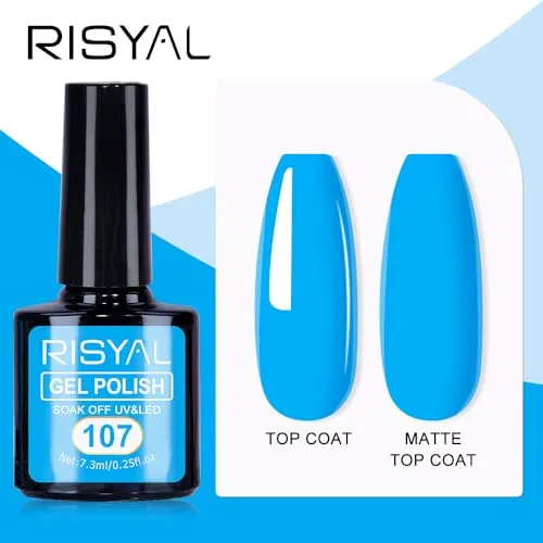 7.3ml Gel Nail Polish,1 Pcs High Gloss Long Lasting Gel Polish, UV LED Soak-Off Nail Polish Gel for Manicure Salon DIY (107, 7.3ml)