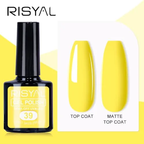 7.3ml Gel Nail Polish,1 Pcs High Gloss Long Lasting Gel Polish, UV LED Soak-Off Nail Polish Gel for Manicure Salon DIY (39, 7.3ml)