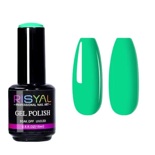 15ml Neon Bright Green Gel Nail Polish,1 Pcs High Gloss Long Lasting Lime Green Gel Polish, UV LED Soak-Off Nail Polish Gel for Manicure Salon DIY (66#, 15ml)