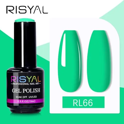 15ml Neon Bright Green Gel Nail Polish,1 Pcs High Gloss Long Lasting Lime Green Gel Polish, UV LED Soak-Off Nail Polish Gel for Manicure Salon DIY (66#, 15ml)