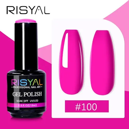 15ml Rose Pink Gel Nail Polish,1 Pcs High Gloss Long Lasting Gel Polish, UV LED Soak-Off Nail Polish Gel for Manicure Salon DIY (#100, 15ml)